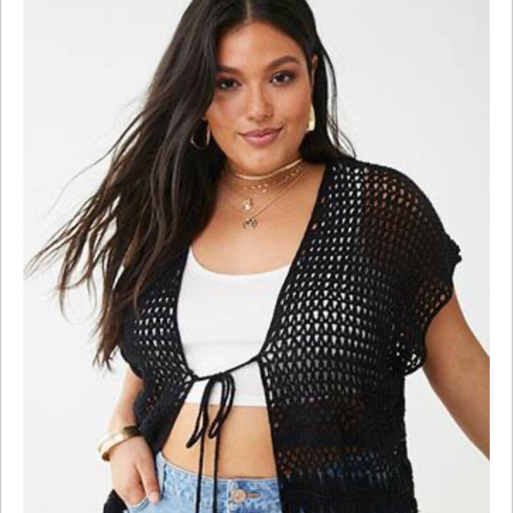 Open knit cardigan